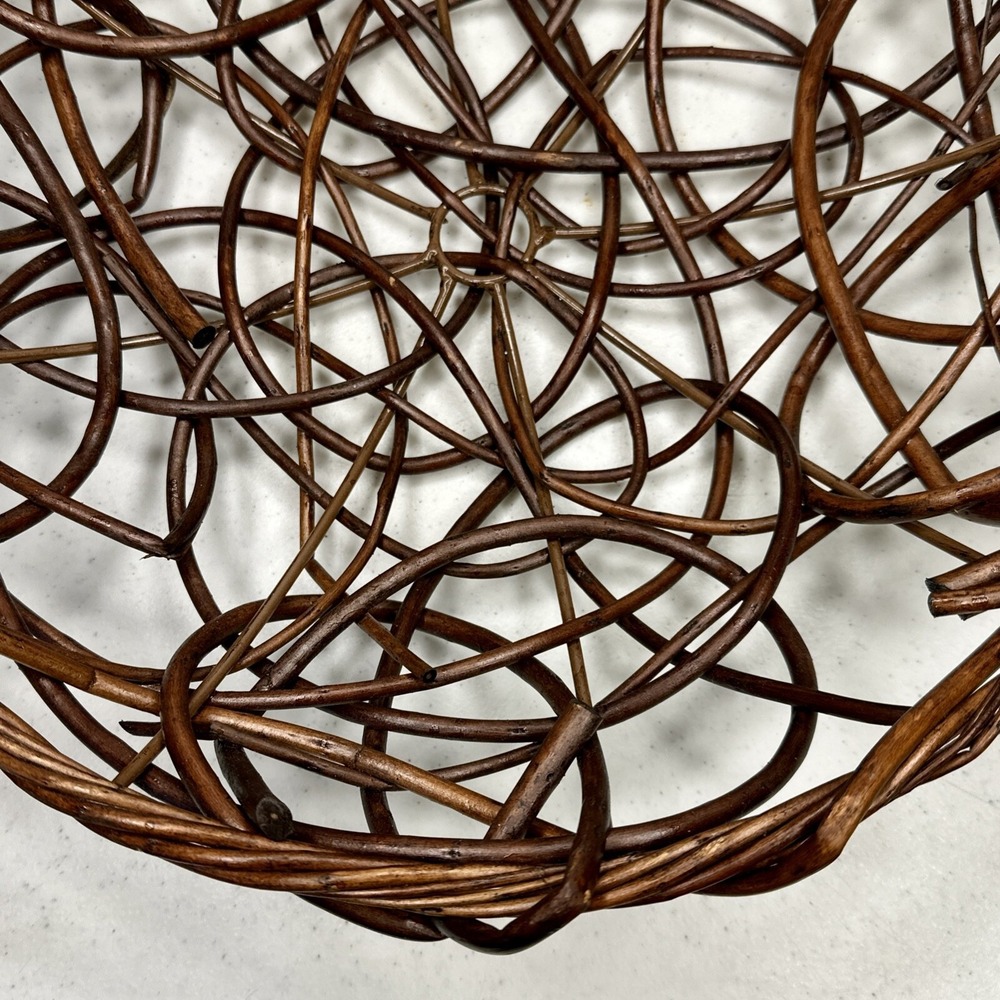 Rustic Basket Dark Vine Woven Wood Base 13"x 3.5" Home Decor Wall Decor‎ - Picture 5 of 7